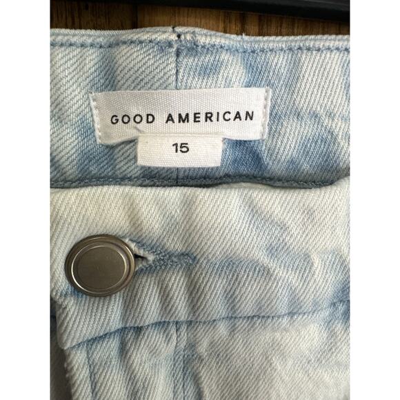 Good American Women's Denim Side Slit Jeans Pockets Light Wash Light Blue SZ 15 - Picture 6 of 8